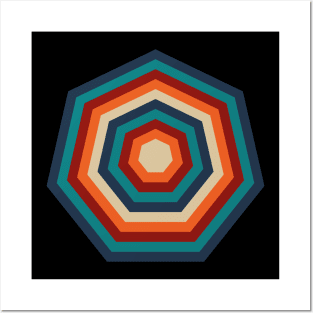 Retro Heptagon Posters and Art